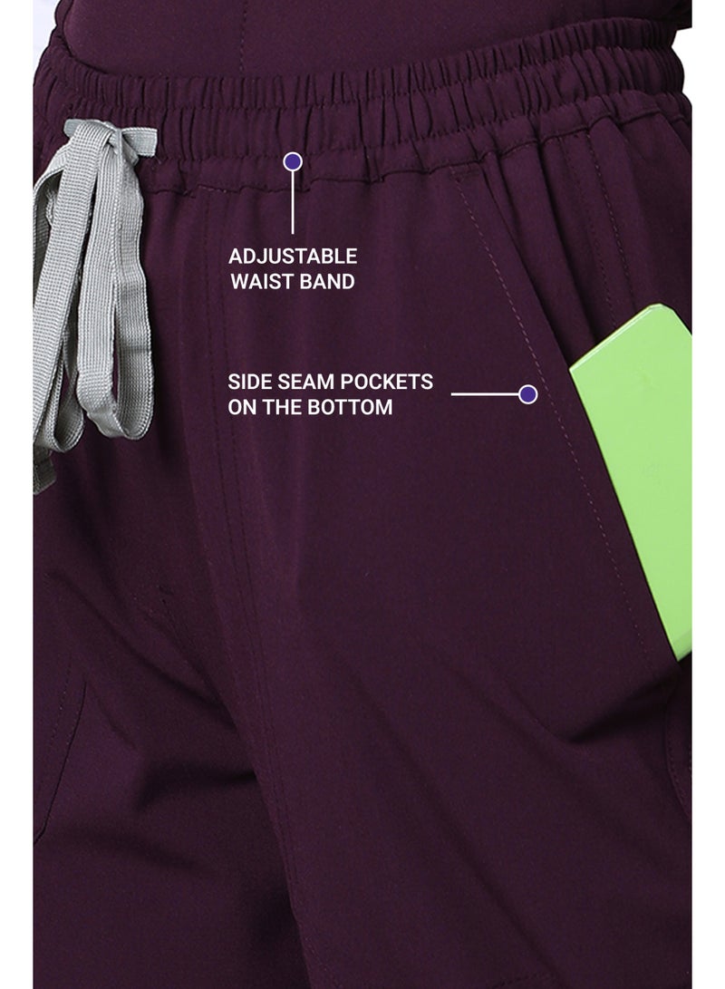 KNYA Ecoflex Women's Scrub suit 5 Pocket New Gen| For Doctors | Perfect stretch | Athleisure work wear. (L, Wine) - Image 4